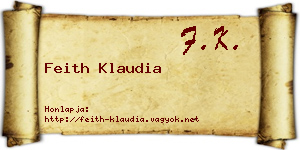 Feith Klaudia névjegykártya
